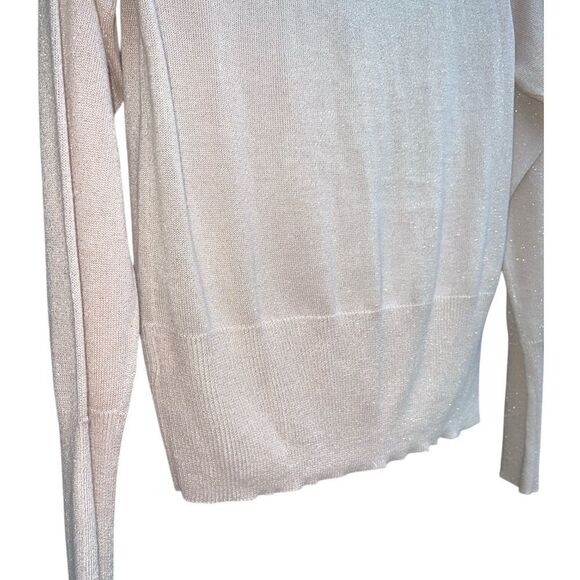 NWT Joseph Cream V-Neck Sweater Lightweight Knit sprinkle glitter M - Picture 4 of 9